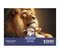 Lion King with Lamb Pezzi Cartone Spessi E Resistenti Perfetto Per Migliorare Concentrazione, Pazienza E Pensiero Logico Nel Tempo Libero 52x38cm/1000pcs