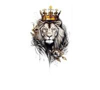 Lion Long-lasting Waterproof Temporary Tattoo Sticker, Realistic Non-reflective Fake Tattoo, For Men And Women