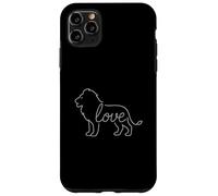 Lion Love Line Art Re della giungla Grande Animale Gatto Amante dei Leoni Custodia per iPhone 11 Pro Max