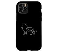 Lion Love Line Art Re della giungla Grande Animale Gatto Amante dei Leoni Custodia per iPhone 11 Pro