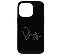 Lion Love Line Art Re della giungla Grande Animale Gatto Amante dei Leoni Custodia per iPhone 13 Pro