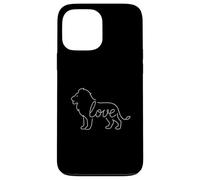Lion Love Line Art Re della giungla Grande Animale Gatto Amante dei Leoni Custodia per iPhone 13 Pro Max
