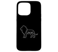 Lion Love Line Art Re della giungla Grande Animale Gatto Amante dei Leoni Custodia per iPhone 15 Pro Max