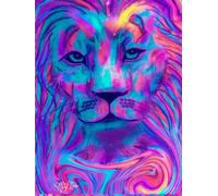 Lion Of Judah, Ethereal' 200 Unlined, Star Detailed Page, 8x11, Hardcover Journal, Art Pad, Sketchbook, Drawing Book: Created With Hand-Drawn Art By: Artist Mary Elisabeth Linder @ MaryEMade