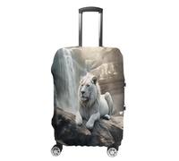Lion on Rock, copertura per valigie approvata TSA, per valigie, elastica, lavabile, antigraffio, adatta per valigie da viaggio, Leone sulla roccia, L, Copertura della cassa del bagaglio