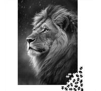 Lion Portrait BlackWhite 1000 Pezzi Cartolina Premium Pacchetto Puzzle Senior Jigsaw Entusiasti Decompressione Allenamento Decorazione Murale 70x50cm/1000pcs