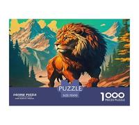 Lion Puzzle 1000 Pièces Pour Adultes Et Enfants Dès 14 Ans Jeu Cadeau Unique De Qualité Supérieure - Activité Familiale Parfaite 70x50cm/1000pcs