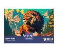 Lion Puzzle 1000 Pièces Pour Adultes Et Enfants Dès 14 Ans Jeu De Patience Et De Réflexion Divertissement Créatif Cadeau Classiques Décoration De La Maison 38x26cm/1000pcs