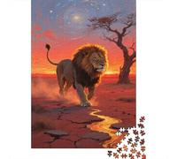 Lion Puzzle Da 1000 Pezzi, Wildlife Geometria Dinamica, Attività Catartica, Opera Da Esporre 1000pcs (75x50cm)