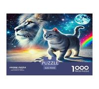 Lion Puzzle De 1000 Pièces Pour Adultes Et Enfants Dès 14 Ans Jeu De Patience Et De Réflexion Divertissement Créatif Cadeau Classiques Décoration De La Maison 70x50cm/1000pcs