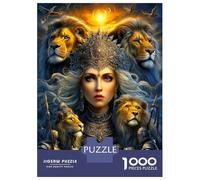 Lion Queen Sun 1000 Pezzi Puzzle Premium Regal Wild Majesty Puzzle Classico Cartone Spesso - Ultra Difficile, Anti-stress E Relax, Ideale Per Divertimento Indoor 52x38cm/1000pcs