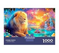 Lion Rests by A Magical Sunset Lake Puzzle Da 1000 Pezzi The Lion Cartone Riciclato, Gioco Di Ingegno 52x38cm/1000pcs