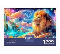 Lion Rests Under A Swirling Cosmic Sky Puzzle Da 1000 Pezzi The Lion Cartone Riciclato, Gioco Di Ingegno 38x26cm/1000pcs