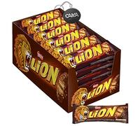 Lion Snack Barrette con Wafer Toffee e Cereali Ricoperti di Cioccolato al Latte - Box 24x42gr con Portachiavi CAIYA®