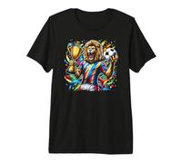 Lion Soccer Champion Trophy Vittoria di Calcio Maglietta Premium