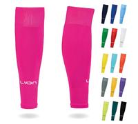 LION SPORTSWEAR, maniche per calzini da calcio per accompagnare i calzini Grip - Si adattano sopra parastinti per polpacci/tibia - Varietà di colori per abbinarsi alla tua divisa di squadra (Taglia