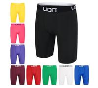 LION SPORTSWEAR Pantaloncini a compressione per calcio e sport - Strato base multiuso per uomo e bambini, ideale per palestra, allenamento e corsa, Nero , 7-9 Years