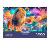 Lion Stands Under A Colorful Galaxy Puzzle Da 1000 Pezzi The Lion Classico E Sfidante, Regalo Per Tutte Le Età 52x38cm/1000pcs