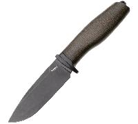 Lion Steel Coltello a lama fissa M390 lama NERA, manico in Burlap VERDE, guardia in Ti, fodero in pe