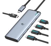 LION TEK Hub USB C a USB C, splitter USBC con doppia uscita video di tipo C 4K @ 60Hz, trasferimento dati 10 Gbps, ricarica PD da 100 W, adattatore per monitor portatile, MacBook Pro/Air/Windows