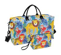 Lion Tigers Scimmia Decorativo Viaggio Borse Da Viaggio Borsa Allenamento con Cinghia Regolabile per Viaggi Grande Capacità Bolsa para viajar en Avion de Mujer