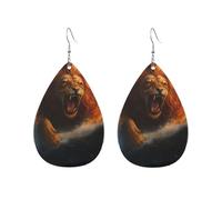 Lion Treads On Waves Orecchini Da Donna Penzolare Orecchini Leggera Orecchino In Pelle Per Feste Decorazioni Tutti I Giorni