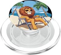 Lion vive la sua vita migliore in una vacanza tropicale PopSockets PopGrip per MagSafe