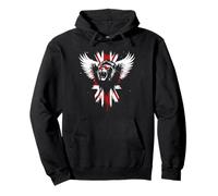 Lion Wings Bandiera Britannica - Vintage Union Jack Lion Lover Felpa con Cappuccio