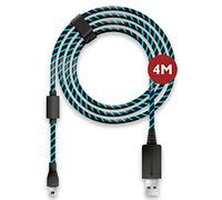 Lioncast® Cavo di Carica per Controller PS4 (4m, USB 2.0) - Cavo USB Durevole e Veloce per PlayStation 4 - Caricabatterie Ufficiale per Controller - Lunghezza Ottimale per Giocare Durante la Ricarica