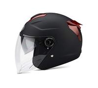 LIONCIANO Casco Per Adulti Con Doppia Visiera, Fibbia Di Sicurezza a 7 Paragrafi, Calotta In Abs Combinata Con Strato Tampone In Eps Per Fornire Una Migliore Protezione Alla Guida(Nero opaco,56-60CM)