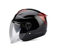 LIONCIANO Casco Per Adulti Con Doppia Visiera, Fibbia Di Sicurezza a 7 Paragrafi, Calotta In Abs Combinata Con Strato Tampone In Eps Per Fornire Una Migliore Protezione Alla Guida(Nero,56-60CM)