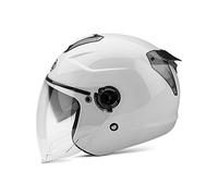 LIONCIANO Casco Per Adulti Con Doppia Visiera, Fibbia Di Sicurezza a 7 Paragrafi, Calotta In Abs Combinata Con Strato Tampone In Eps Per Fornire Una Migliore Protezione Alla Guida(Bianca,56-60CM)