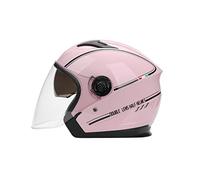 LIONCIANO Casco Semiaperto Adulto con Doppia Visiera, Casco Moto Demi-Jet Moto Cross Casco Scooter Caschi Motorino Vintage, Piloto Urbano Helm(Sakura rosa)