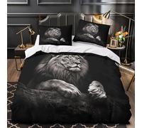 LionDesign Set Di Copripiumino 3 pezzi ultra microfibra stampa 3D con federa con federa Illustrazione di animali fantasy copripiumino for ragazzi e bambini Super king（260x220cm）