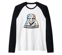Lione Dj Rave Festival Felino Raver Illusione ottica Techno Maglia con Maniche Raglan