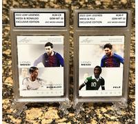 Lionel Messi & Cristiano Ronaldo Pele 2022 Foglia Leggende Grado Gem-Mt 10 Lotto