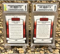 Lionel Messi E Cristiano Ronaldo 2022 Leaf Legends Graded Gem-Mt 10 #Ee-01,Ee-06
