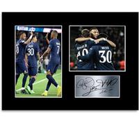 Lionel Messi Neymar Kylian Mbappé PSG Players formato A4 con autografo stampato autografo regalo