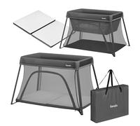 lionelo Alice Lettino da Viaggio 3 in 1 con Materasso 0-15 kg | Culla Co-Sleeping e Box Gioco, 104 x 70 cm, 2 Livelli, Pieghevole, Entrata Laterale e Borsa da Viaggio