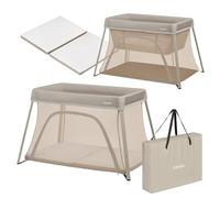 lionelo Alice Lettino da Viaggio 3 in 1 - Culla Co-Sleeping e Box Gioco in rete 104×70 cm da 0 a 15 kg con Materasso in Schiuma, 2 Livelli, Compatto, Pieghevole, Entrata Laterale, Borsa da Viaggio