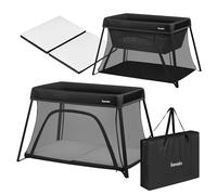 lionelo Alice Lettino da Viaggio 3 in 1 - Culla Co-Sleeping e Box Gioco in rete 104×70 cm da 0 a 15 kg con Materasso in Schiuma, 2 Livelli, Compatto, Pieghevole, Entrata Laterale, Borsa da Viaggio