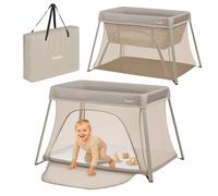 lionelo Alice Lettino da Viaggio 3 in 1 - Culla Co-Sleeping e Box Gioco in rete 104×70 cm da 0 a 15 kg con Materasso in Schiuma, 2 Livelli, Compatto, Pieghevole, Entrata Laterale, Borsa da Viaggio