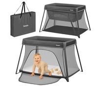 lionelo Alice Lettino da Viaggio 3 in 1 - Culla Co-Sleeping e Box Gioco in rete 104×70 cm da 0 a 15 kg con Materasso in Schiuma, 2 Livelli, Compatto, Pieghevole, Entrata Laterale, Borsa da Viaggio
