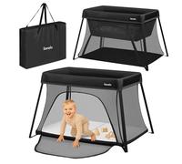 lionelo Alice Lettino da Viaggio 3 in 1 - Culla Co-Sleeping e Box Gioco in rete 104×70 cm da 0 a 15 kg con Materasso in Schiuma, 2 Livelli, Compatto, Pieghevole, Entrata Laterale, Borsa da Viaggio