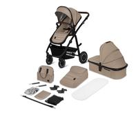 LIONELO Amber Passeggino 2in1 Duo Passeggino da 0 a 48mesi con Seduta secchiello + Navicella per neonato e bambini a 22kg Regolabile, pieghevole e leggero Ruote grandi Cappotina XXL