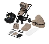 LIONELO Amber Passeggino Trio 0-22 kg Passeggino set 3-in-1: Passeggino + Navicella + Ovetto per neonato e bambini 0 fino a 48 mesi o 22 kg Regolabile e pieghevole, Ruote grandi, Cappotina XXL