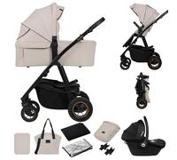 LIONELO AMBER PLUS Passeggino multifunzione 3 in 1 da 0 a 4 anni fino a 22 kg con gondola XL, seggiolino auto fino a 13 kg, schienale regolabile, grandi ruote fuoristrada 360o cappa XXL