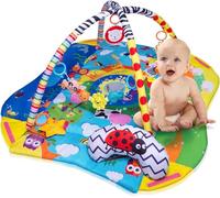 Lionelo Anika 2in1 Palestrina Tappetino da Gioco per Neonato e Bambino Box 110x95 cm Cuscino sotto la Pancia Ricco Set di Giocattoli Varie Forme e Colori Interattivo