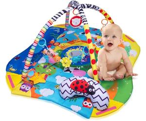 lionelo Anika Palestrina 2in1 per Neonati Tappetino Gioco e Box 110 x 95 cm | Cuscino sotto la Pancia, Giochi Interattivi in Varie Forme e Colori, Favorisce lo Sviluppo Motorio e Sensoriale