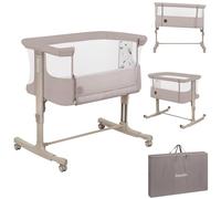 lionelo Aurora 3in1 Culla Co-sleeping e Lettino da viaggio per neonato bambini fino 9kg Regolabile in altezza e Inclinazione Parete aperta rete traspirata Materasso innovativo Zanzariera